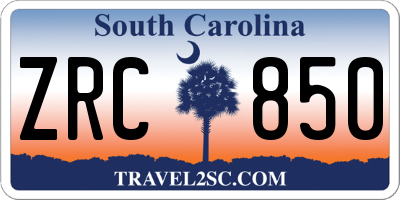 SC license plate ZRC850