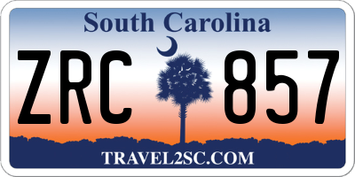 SC license plate ZRC857