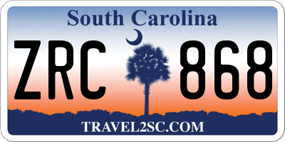 SC license plate ZRC868