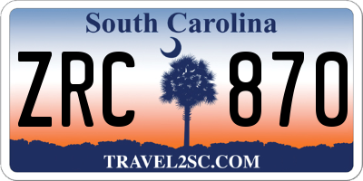 SC license plate ZRC870