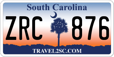 SC license plate ZRC876