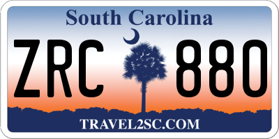 SC license plate ZRC880