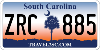SC license plate ZRC885