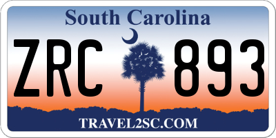 SC license plate ZRC893