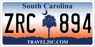SC license plate ZRC894
