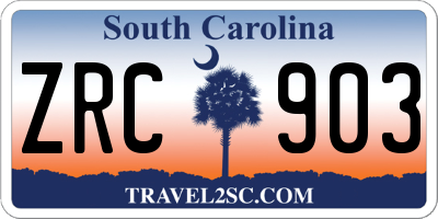 SC license plate ZRC903