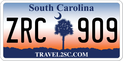 SC license plate ZRC909