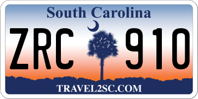 SC license plate ZRC910