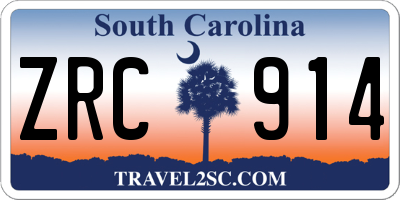 SC license plate ZRC914
