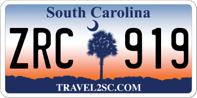 SC license plate ZRC919