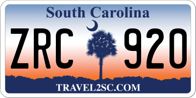 SC license plate ZRC920