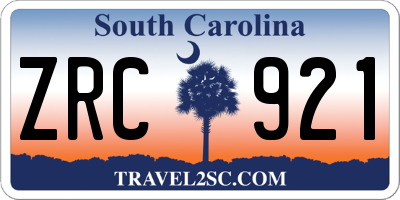 SC license plate ZRC921