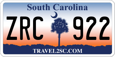 SC license plate ZRC922