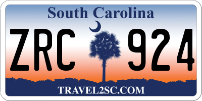 SC license plate ZRC924