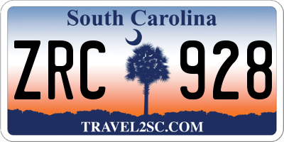 SC license plate ZRC928