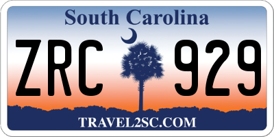 SC license plate ZRC929