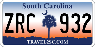 SC license plate ZRC932