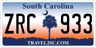SC license plate ZRC933