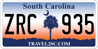 SC license plate ZRC935