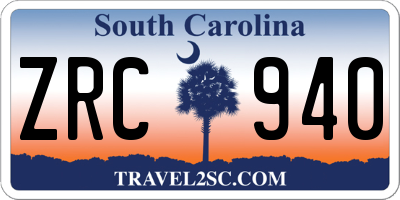 SC license plate ZRC940