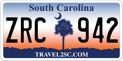 SC license plate ZRC942