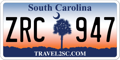 SC license plate ZRC947