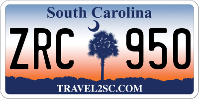 SC license plate ZRC950