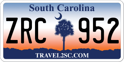 SC license plate ZRC952