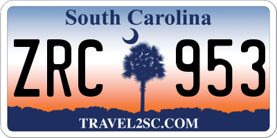 SC license plate ZRC953