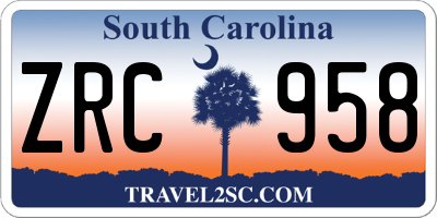 SC license plate ZRC958