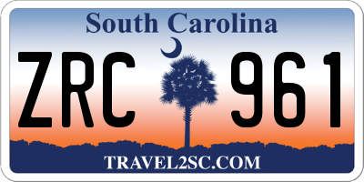 SC license plate ZRC961