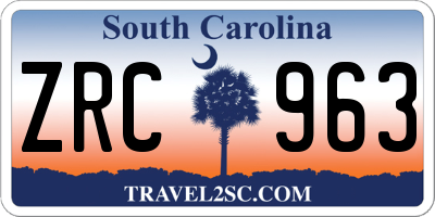 SC license plate ZRC963