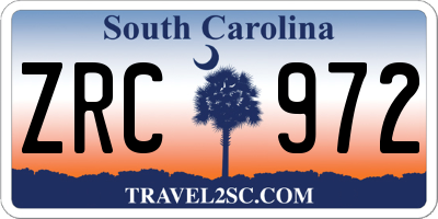 SC license plate ZRC972