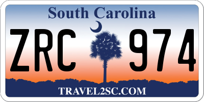 SC license plate ZRC974