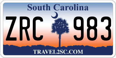 SC license plate ZRC983