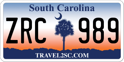 SC license plate ZRC989