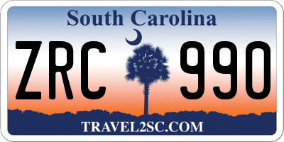 SC license plate ZRC990
