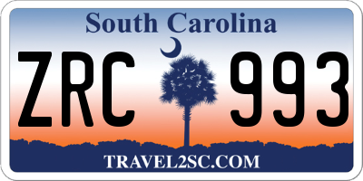 SC license plate ZRC993