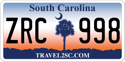SC license plate ZRC998