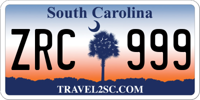 SC license plate ZRC999