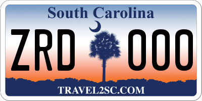 SC license plate ZRD000
