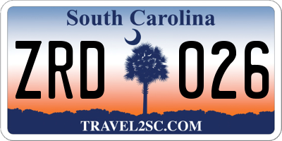 SC license plate ZRD026
