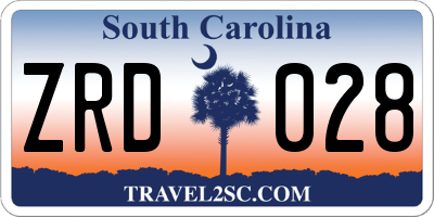 SC license plate ZRD028