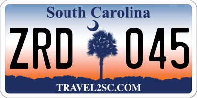 SC license plate ZRD045