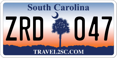 SC license plate ZRD047