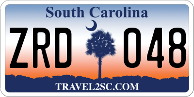 SC license plate ZRD048