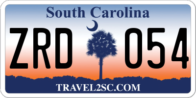 SC license plate ZRD054