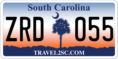 SC license plate ZRD055