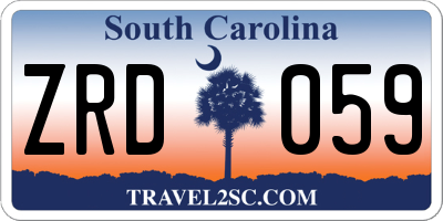 SC license plate ZRD059