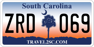 SC license plate ZRD069